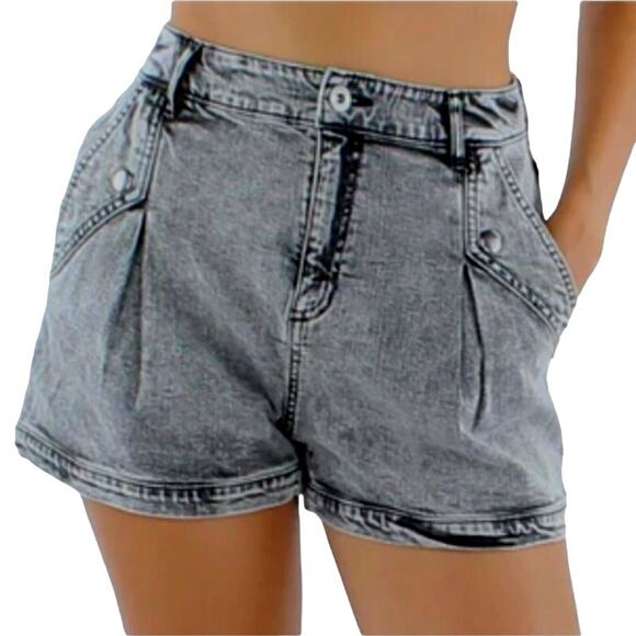 INC Women's Denim High Rise Acid Wash Jean Shorts - Black - Size 4 27 - $70 - Picture 2 of 10